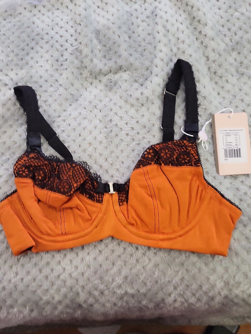 Nwt Cake Lingerie Rust Maternity Bra With‎ Black Lace-Trim Bra 32C